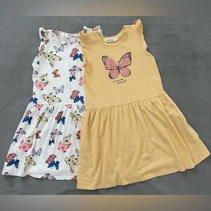 H&M Kids Dress Set with Butterfly Prints - Yellow and White